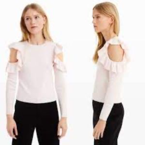Club Monaco Colema Cold Shoulder Sweater - blush pink